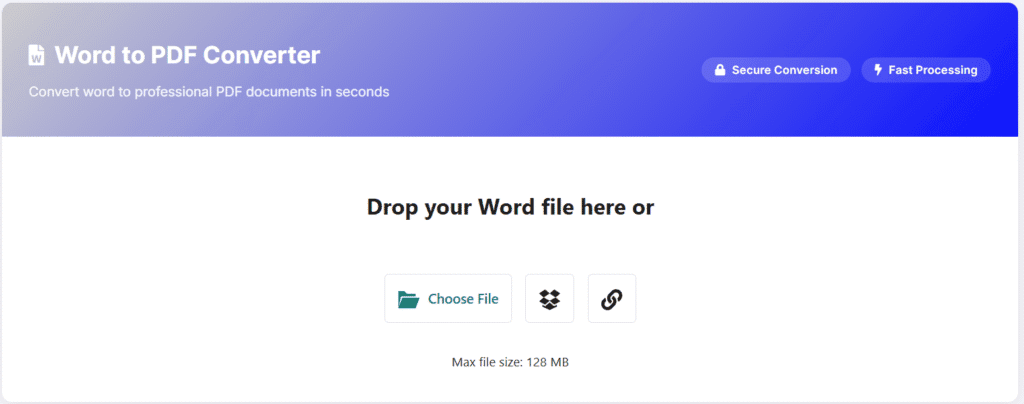 Word to PDF Converter UI